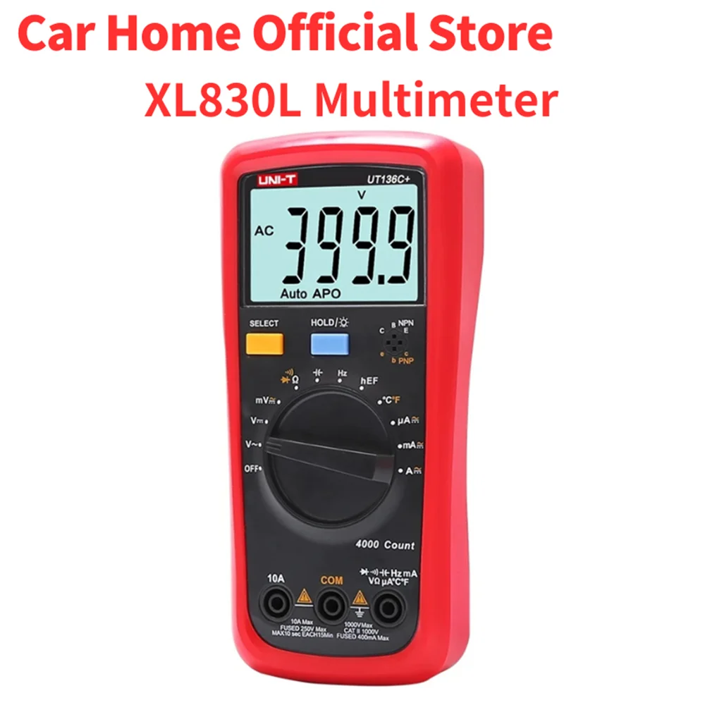 XL830L Handheld Digital Multimeter Backlight Portable AC/DC High-Precision Current Automatic Small Burn-Proof Universal Meter men s fully automatic mechanical watch hollowed out water proof multi functional men s watch