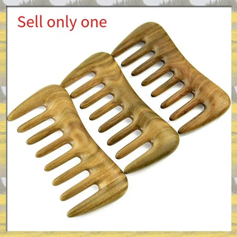 

Hot Sale 1Pcs Green Wide Tooth Hair Comb - Natural Wood Comb For Curly Hair - No Static For Massage Comb Detangling