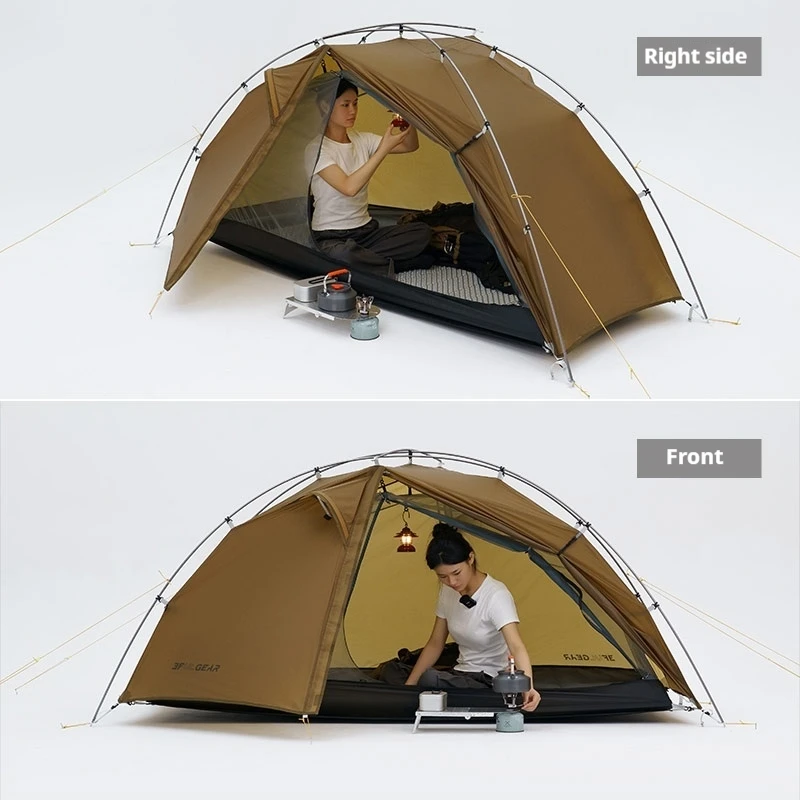 3F UL GEAR TAIJI Camping Tent Single 15D Nylon Ultralight Portable Outdoor 3/4 Season Tent Double Layer Climbing Hiking Tents