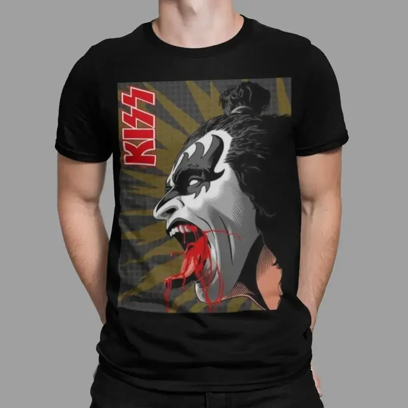 

Kiss T-Shirt Inspired Rock and Roll 70s 80s Tongue Retro Printed TEE