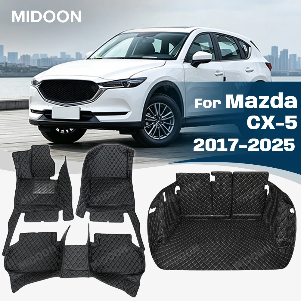 Custom Fit Leather For Mazda CX-5 2017-2025 Car Floor Mat Waterproof Foot Pads Auto Interior Accessories