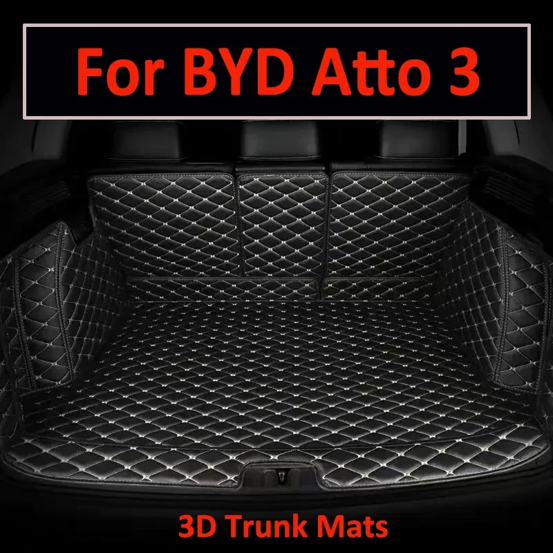 For BYD Atto 3 Yuan Plus 2022 2023 Car Styling PU Leather Trunk Protection Mat Catpet Interior Cover Part Pad Auto Accessories