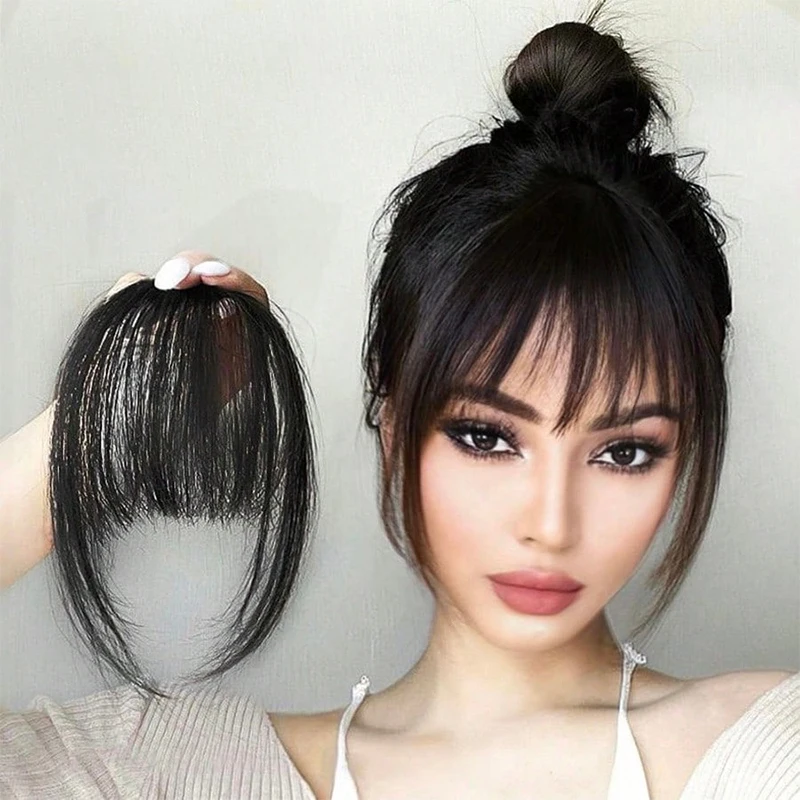 

Clip In Bangs Front Neat Bangs Hairpiece Synthetic Fake Wig Piece Bangs Hairpiece Clip Hair Extensions For Women Heat Resistant
