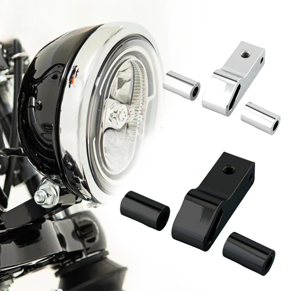 

For Harley Davidson Dyna Fat Bob FXDF 2008-2017 Motorcycle Silvery Fairing Headlight Mount Extension Hardware Kit 1.625 - 2 Inch