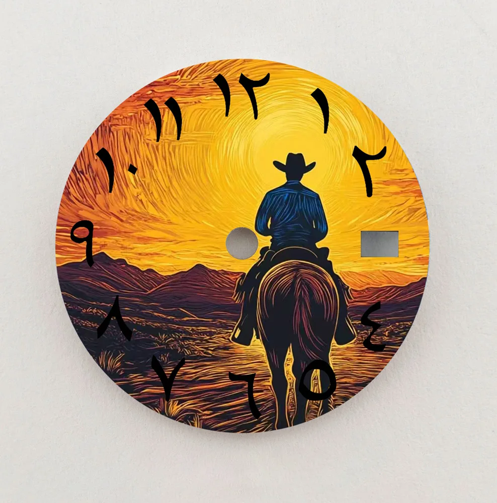 28.5mm Dial NH35 Dial Sunset Cowboy Arabic numeral Dial NH36 Dial High-Quality Dial Custom LOGO Suitable For NH35/36 Movemen