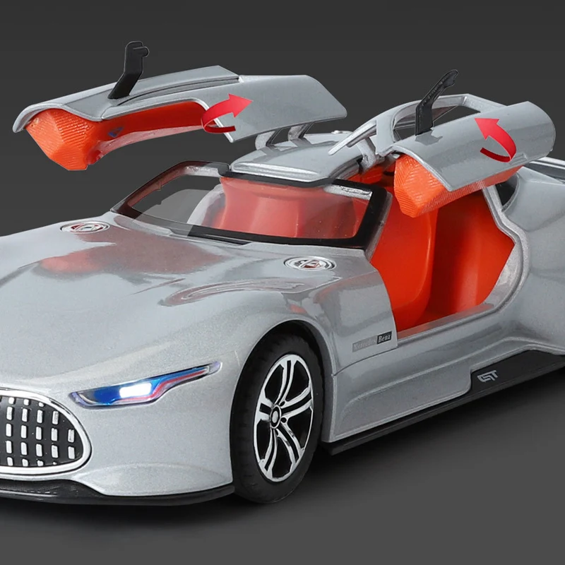 1:24 Benzs Vision Gt Alloy Concept Sportwagen Model Diecast Metalen Speelgoed Raceauto Voertuigen Model Simulatie Geluid Licht Kinderen Cadeau