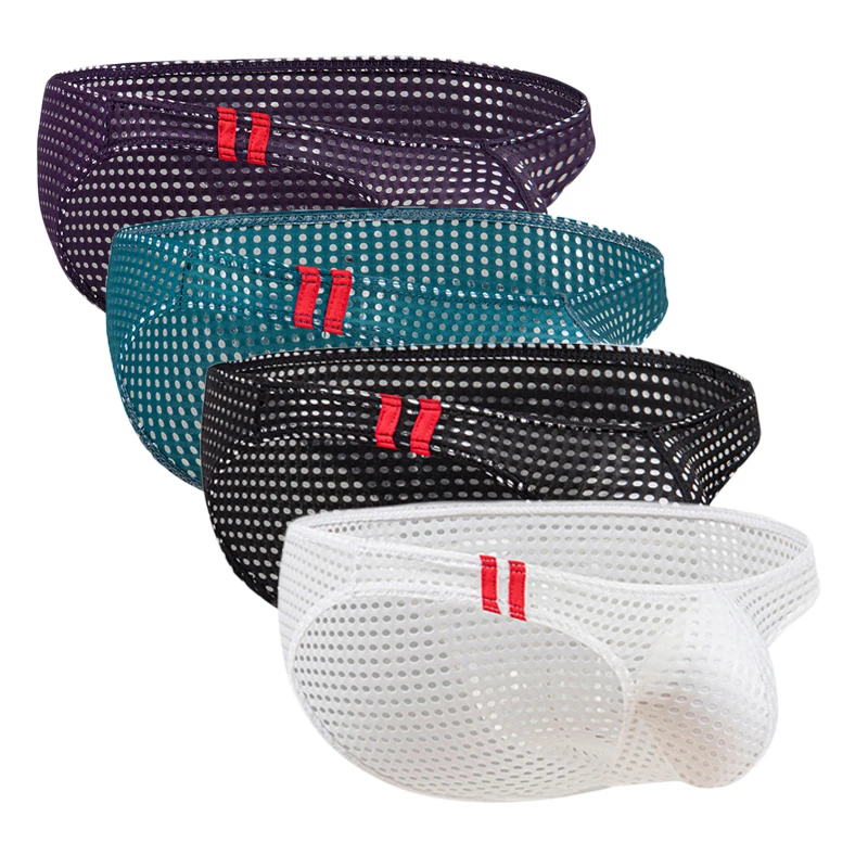 

4 шт. мужские трусы с дышащими отверстиями, нижнее белье, мужские трусы U-образные выпуклые тонкие трусы с низкой талией, трусы-комбинации, Calzoncillos