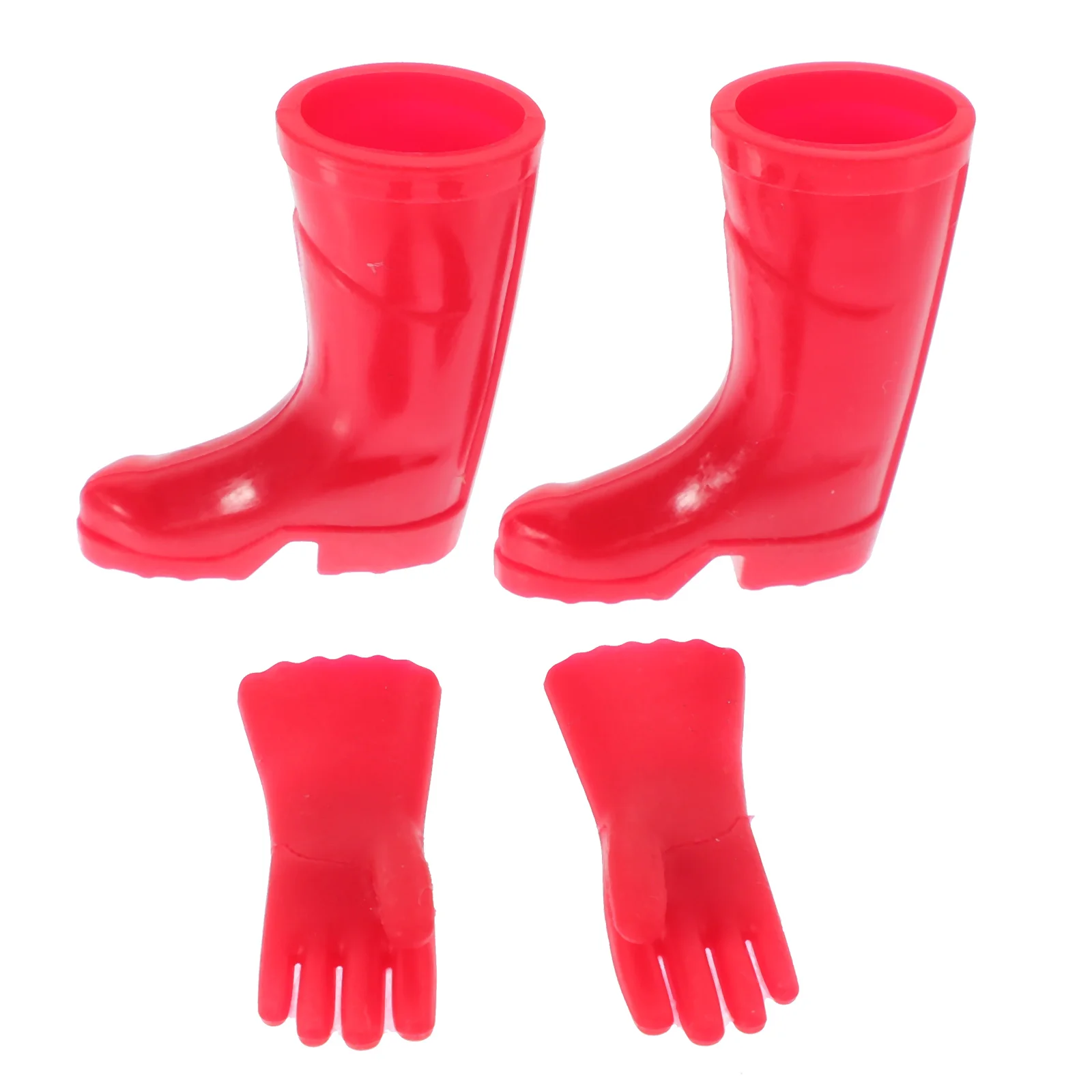 Mini Rain Boots Gloves Miniature Figurine Toy Rainshoes Figure Red House Decoration