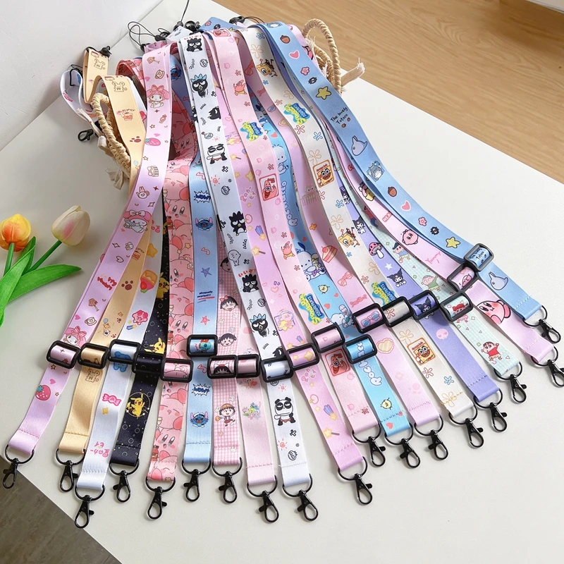 Cute Cartoon Lanyards Neck Phone Strap For ID Pass Card Badge ID Badge Phone Neck Phone Straps with Keyring For Smart Cellphone