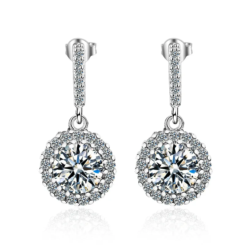 Pendientes Clásicos de Plata de Ley 925 para Mujer, Brillantes y Exquisitos, para Estudiante, Novia, Boda, Compromiso, Joyería de Moda, Regalo