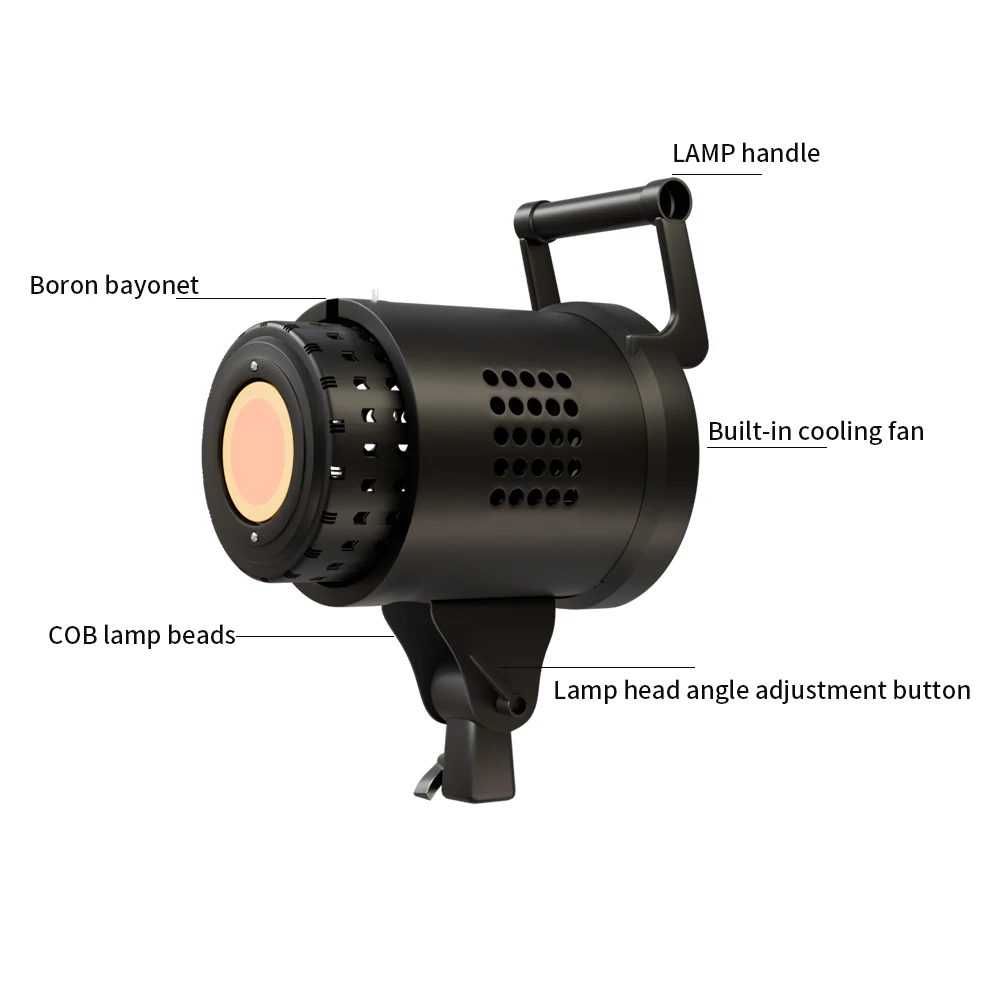 Bowens kit de estúdio de vídeo 115w fotografia cob luz regulável kit lâmpada led flash estúdio 220vlighting 3000-6000k 3 cores