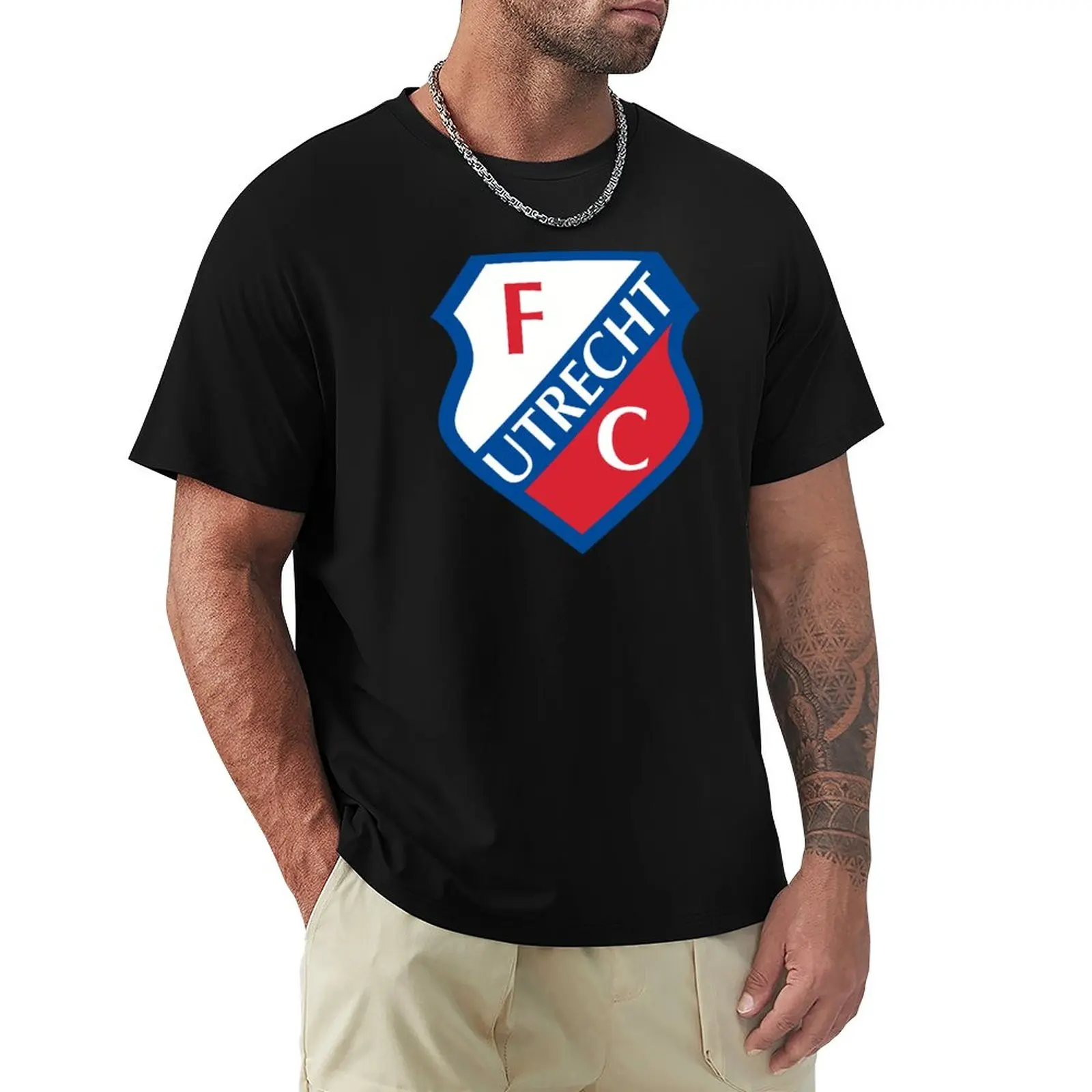 Fc utrecht T-Shirt schwarz T-Shirt Kurzarm ästhetische Kleidung Herren T-Shirt