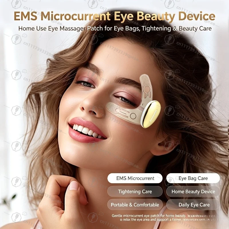 New Mini Hand Free Dark Circles Eye Bag Removal Ems Eye Massage Device With Eye Patches