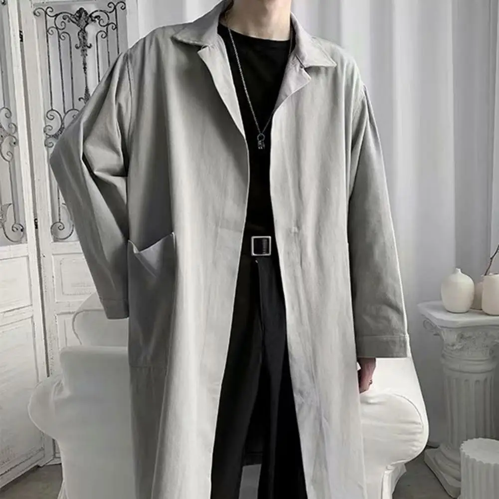 Korean Style Spring Trench Coat Button-breasted Men Coat Male Windbreaker Trenchcoat Men Business Casual Loose Long Overcoat 3 Korean Style Spring Trench Coat Button-breasted Men Coat Male Windbreaker Trenchcoat Men Business Casual Loose Long Overcoat 3
