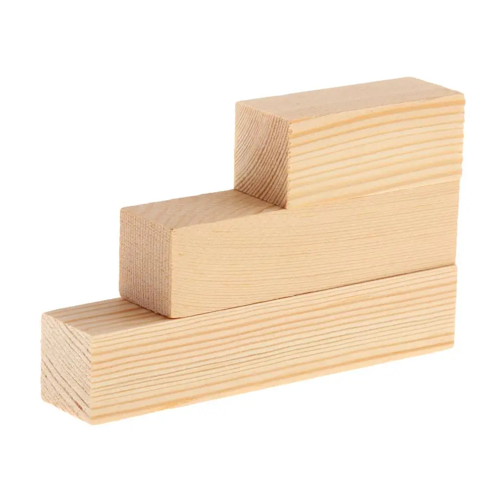 Pieces Unfinished Rectangle Game Pieces Wooden Blocks Decoration Wood