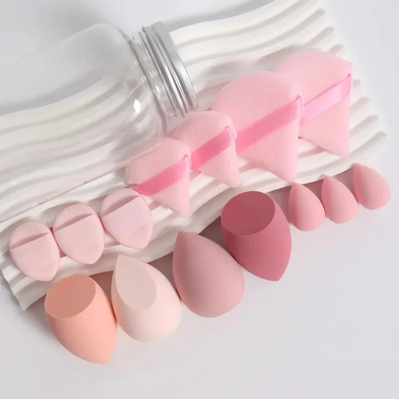 14 stuks make-up spons set cosmetische blender schoonheid ei foundation spons poederdonsjes mini vinger bladerdeeg vrouwen make-up accessoires