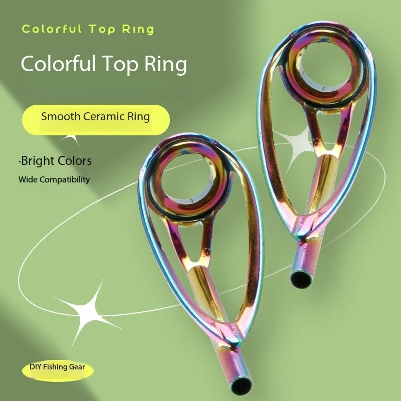 

DIY Rock Rod, Stainless Steel Colorful Top Ring, Guide Eye, Micro Pointed Ring, Ceramic Threaded Ring, Fishing Gear Accessor