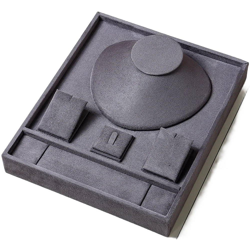 Jewelry Display Stand Tray For velvet for Necklace Bracelet Earring Counter Flannel 25.2x30.2x4cm Compact Square Design