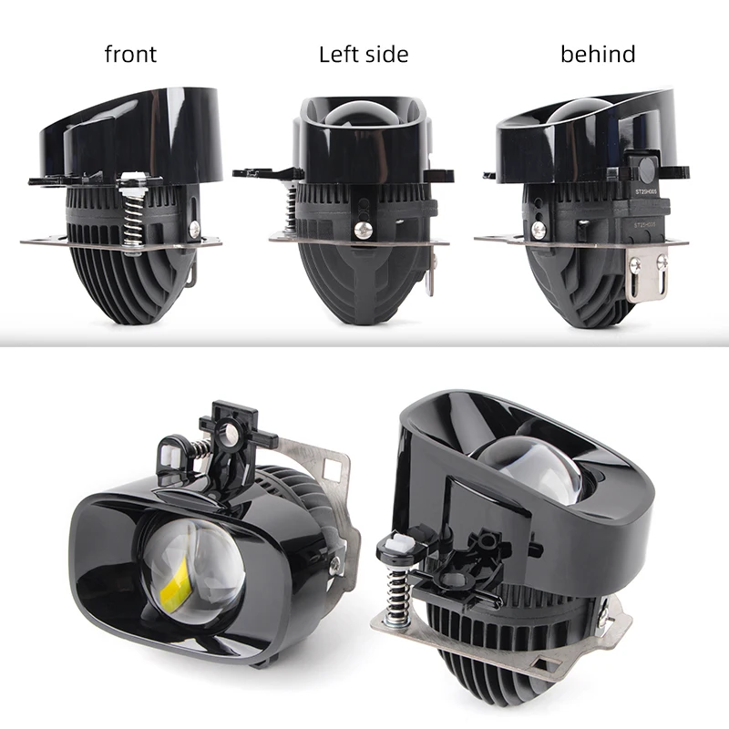 2 بوصة مصباح الضباب ثنائية جهاز عرض (بروجكتور) ليد عدسة HD عالية منخفضة شعاع 3-color المصابيح الأمامية ل Tourle تويوتا العارض الضباب الخفيف IP67 مقاوم للماء #2