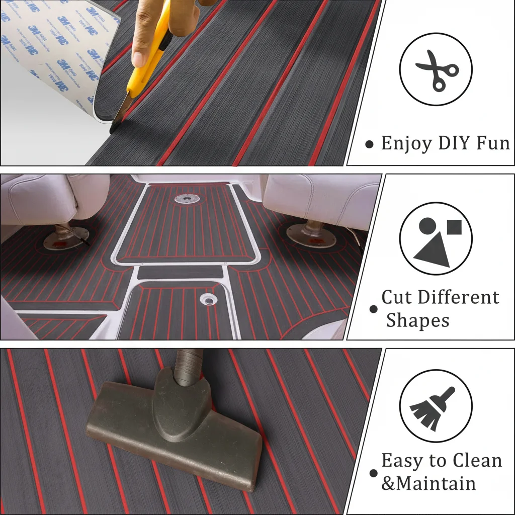 2400x1120x5 مللي متر فو خشب الساج إيفا رغوة قارب لاصق قوي الأرضيات وسادة البحرية التزيين ورقة وسادة عدم الانزلاق يخت حصيرة لقارب جت سكي