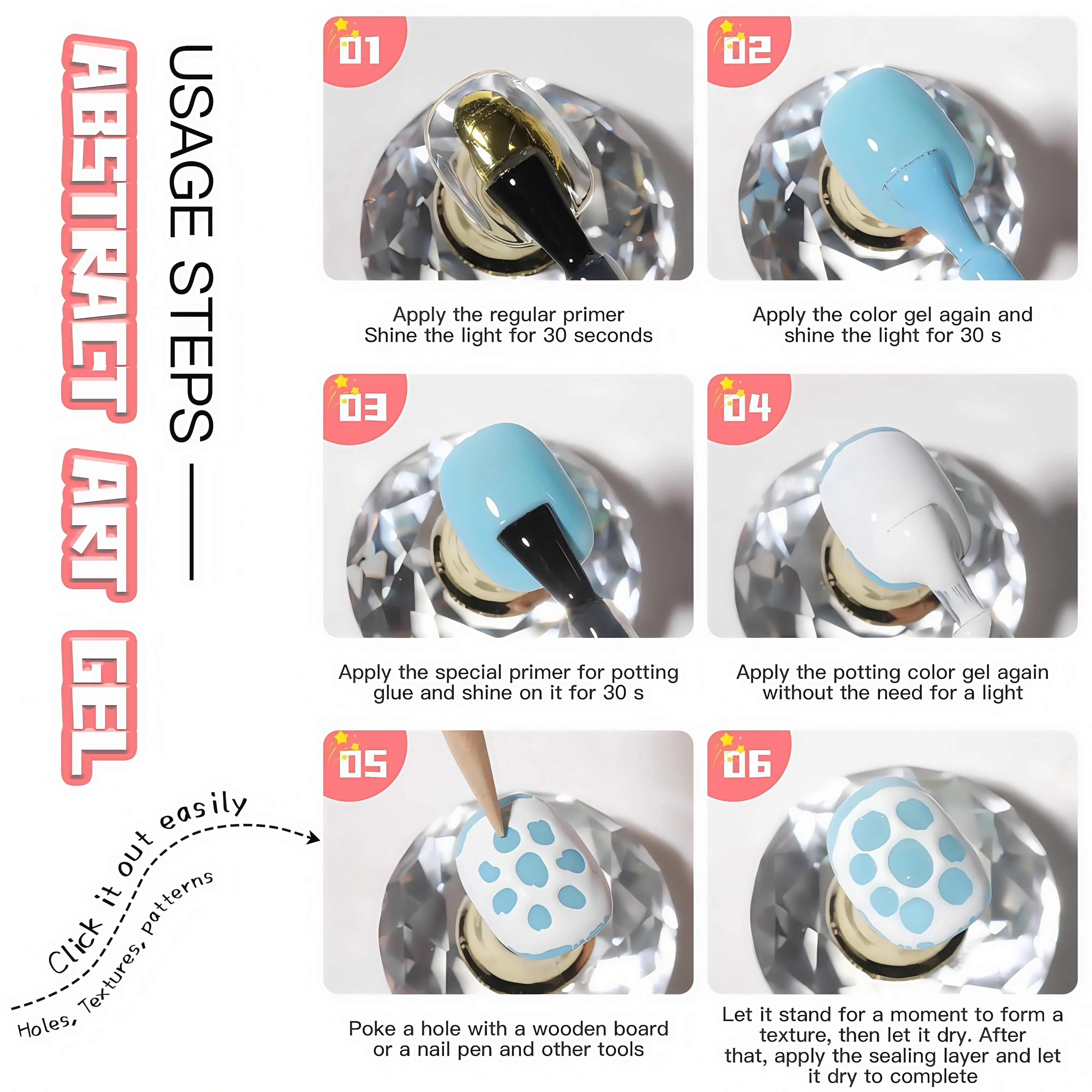 POKE جل أظافر جل أبيض وأسود طلاء أظافر فقاعة أظافر نمط موجة البحر لوحة نحت جل DIY للأظافر،