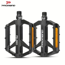 PROMEND MTB Bicycle Pedals Wide-Surface Non-Slip Nylon Pedal DU Bearing With Reflector Wear-Tesistant Mountain Bike Parts M22