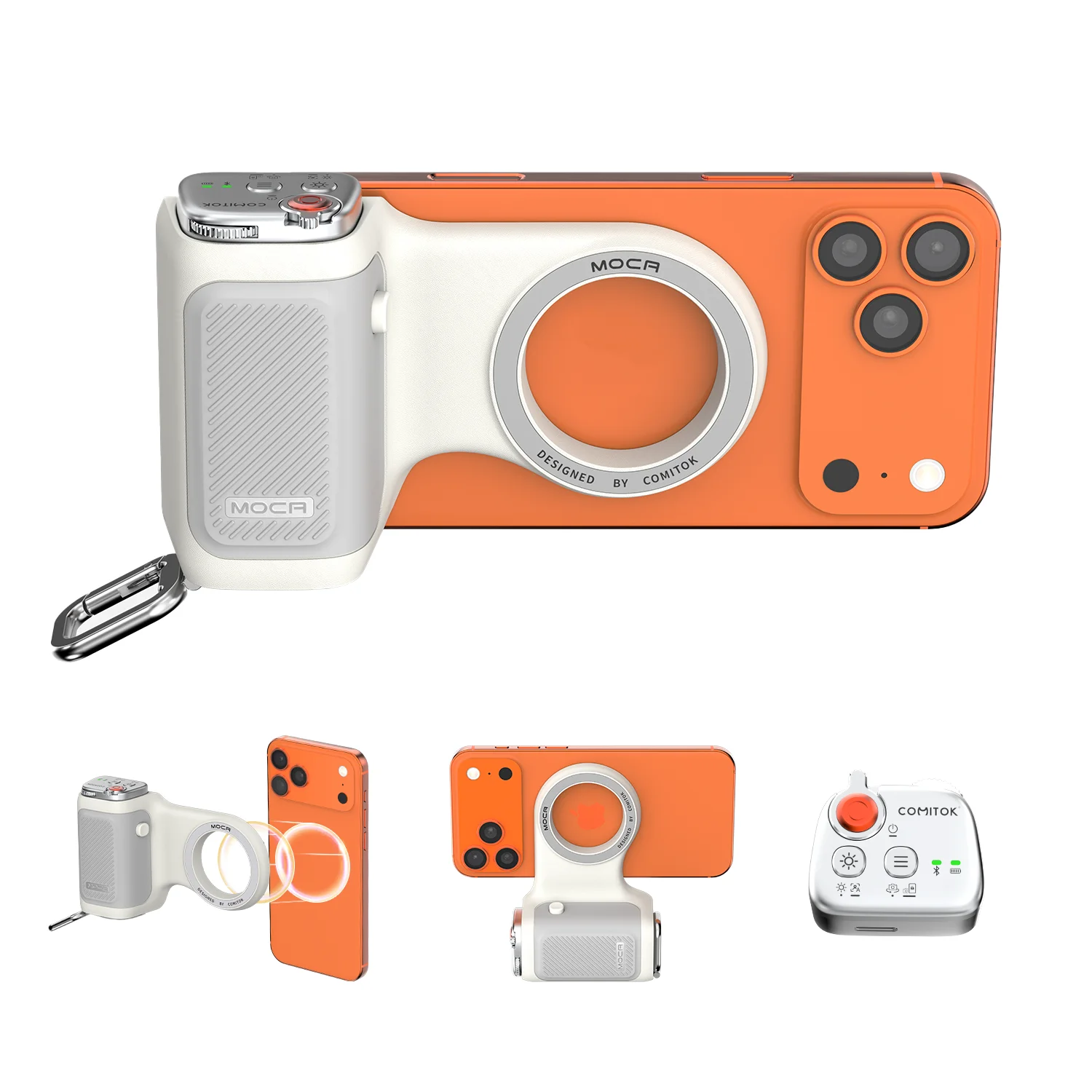 COMITOK Magnetischer Handy-Kamera-Handgriff mit Fernbedienung, Aufnahmegriff und Stabilisator-Halterung für iPhone-Fotografie-Zubehör – Detail 2
