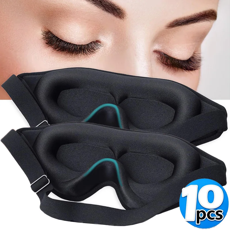 Máscara de dormir 3D negra con sombreado total, relajante y sin presión, suave y transpirable, para aliviar la fatiga ocular.
