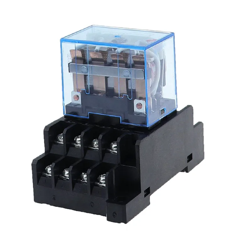 Intermediate Relay HH64P LY4NJ 10A Micro Small Electromagnetic Relay ACDC12V24V AC110V 220V 380V With 14 pins Socket base PTF14A