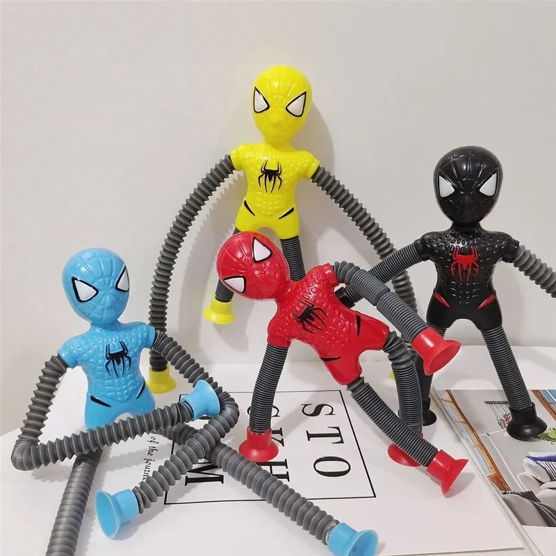 Cross-Border Best-Seller Spiderman Stretchable Neck Lengthening Tube Children's Stress Relief Toy Gift Telescopic Pipe Toy