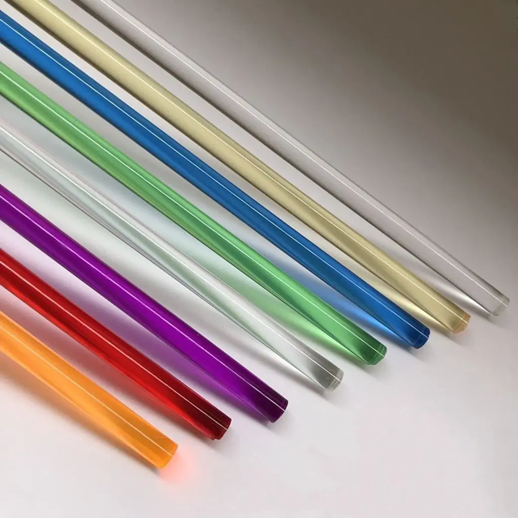 

Acrylic Round Rod,1/4 inch Diameter 10 inch Length,Multicolor Straight Line,Solid Plastic PMMA Bar Stick 20pcs