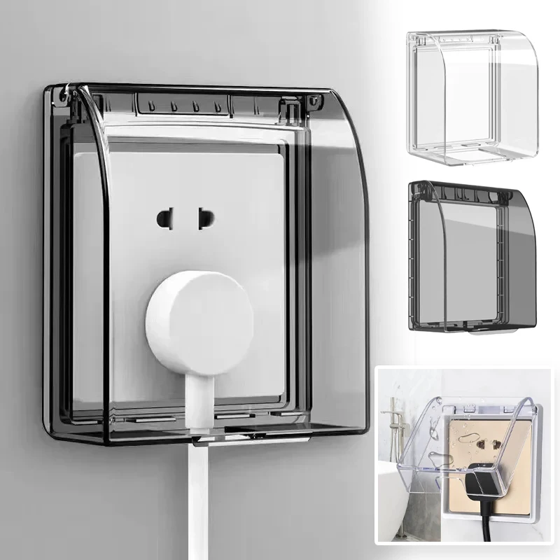 86-Type Universal Electrical Socket Cover Transparent Waterproof Switch Plate Protector Durable Household Wiring Accessories
