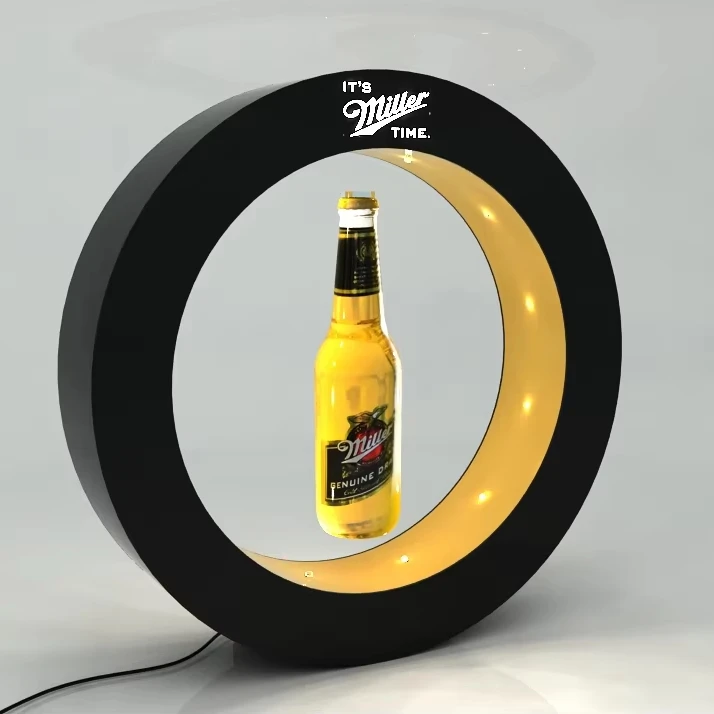 

Magnetic Levitating Bottle Display Acrylic Led Floating Wine Display Stand