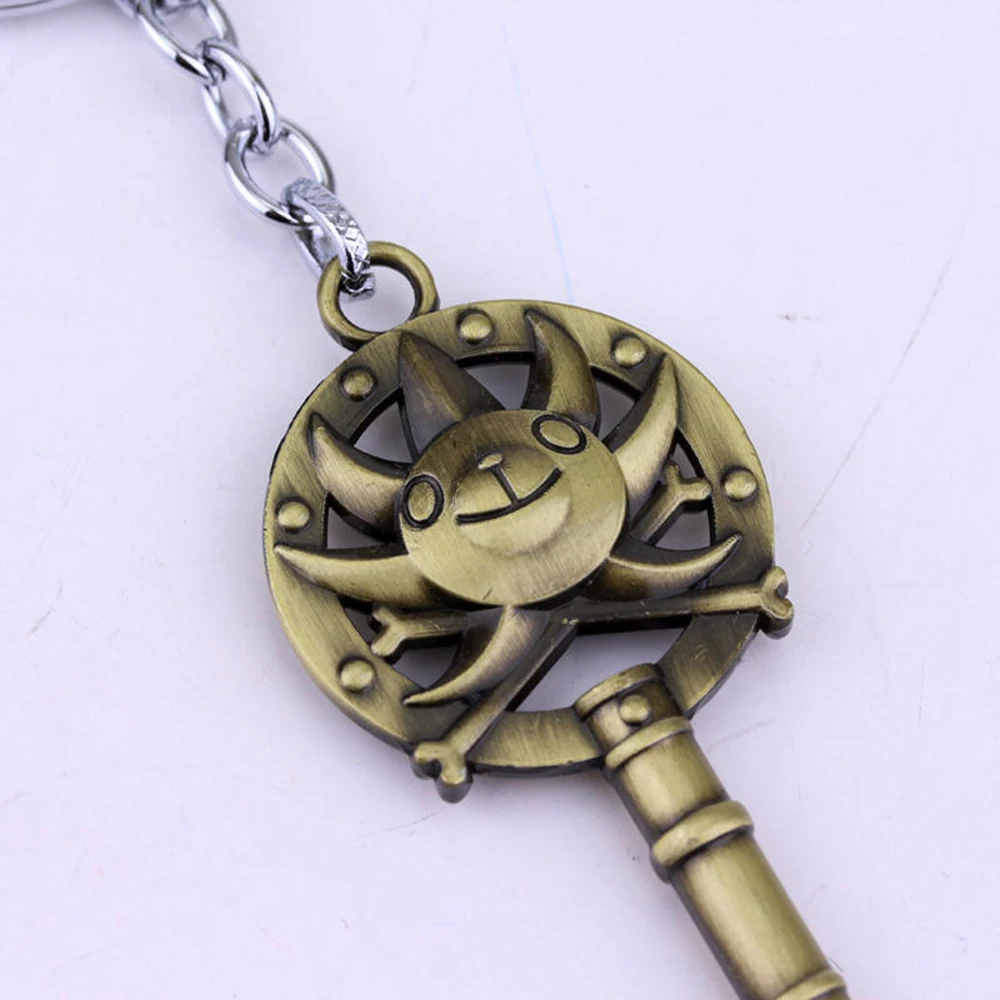 Hot Anime One Piece Luffy Keychain Hat Skull Boat Anchor Cross Metal Key Ring for Women Men Car Handbag Phone Case Pendant Gifts