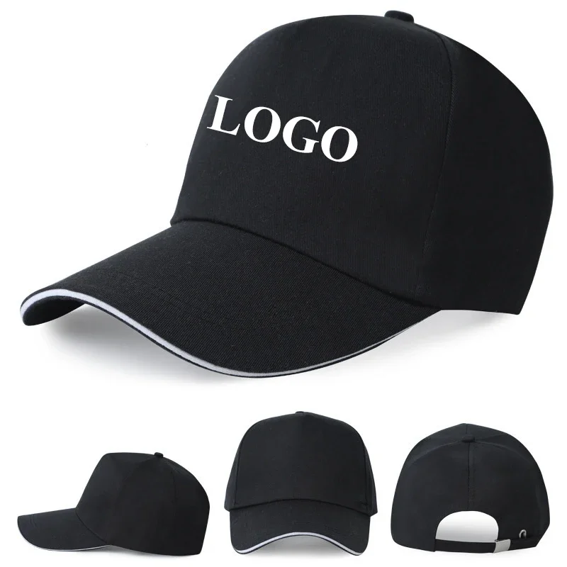 100% Cotton Baseball Cap for Men Women Solid Sunhat Own Design Outdoor Caps with Metal Button Custom Advertising Promotional Hat