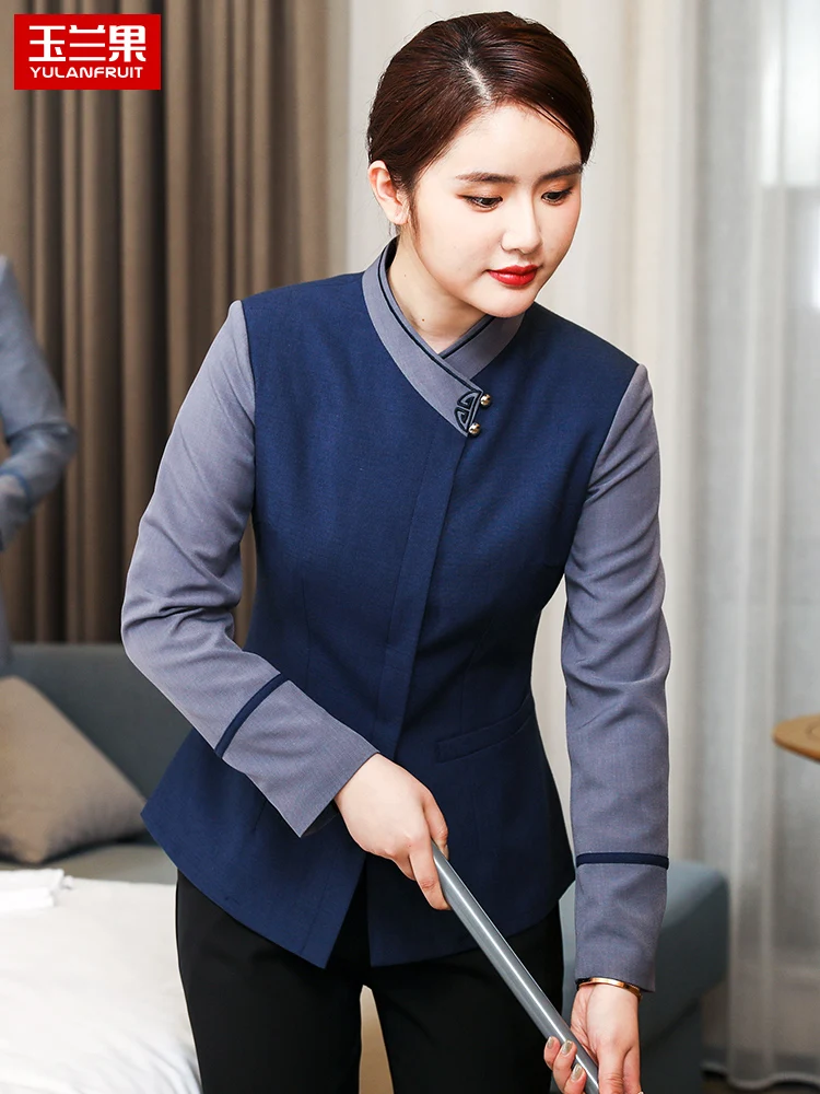 Property cleaning work clothes short sleeved hotel rooms hospital hotel attendants high-end set housekeeping cleaning clothes