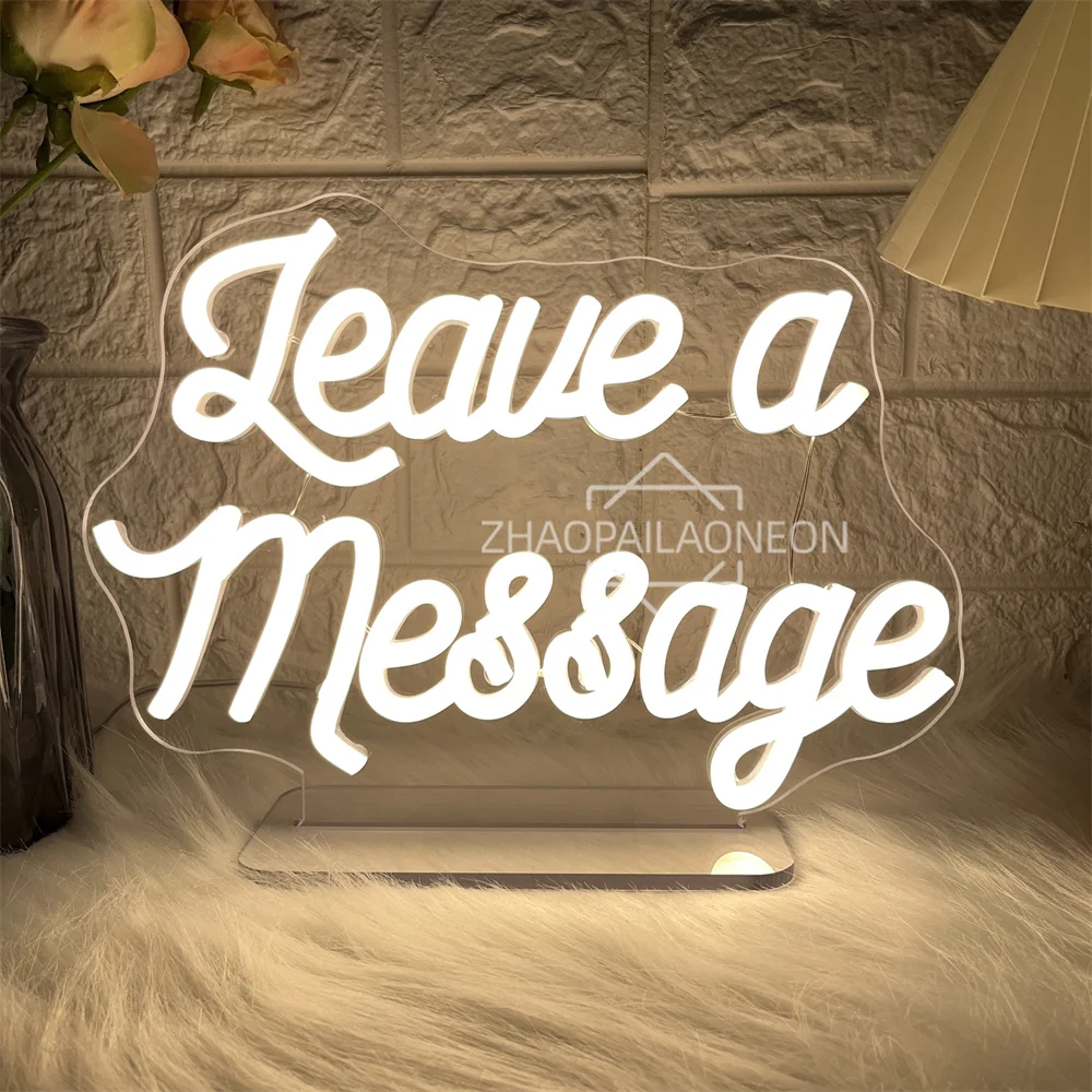 

Led Leave A Message Неоновая вывеска для дома, спальни, настенный художественный декор, неоновые огни для кафе, USB, свадебное кафе, бар, вечерние вывески для декорации
