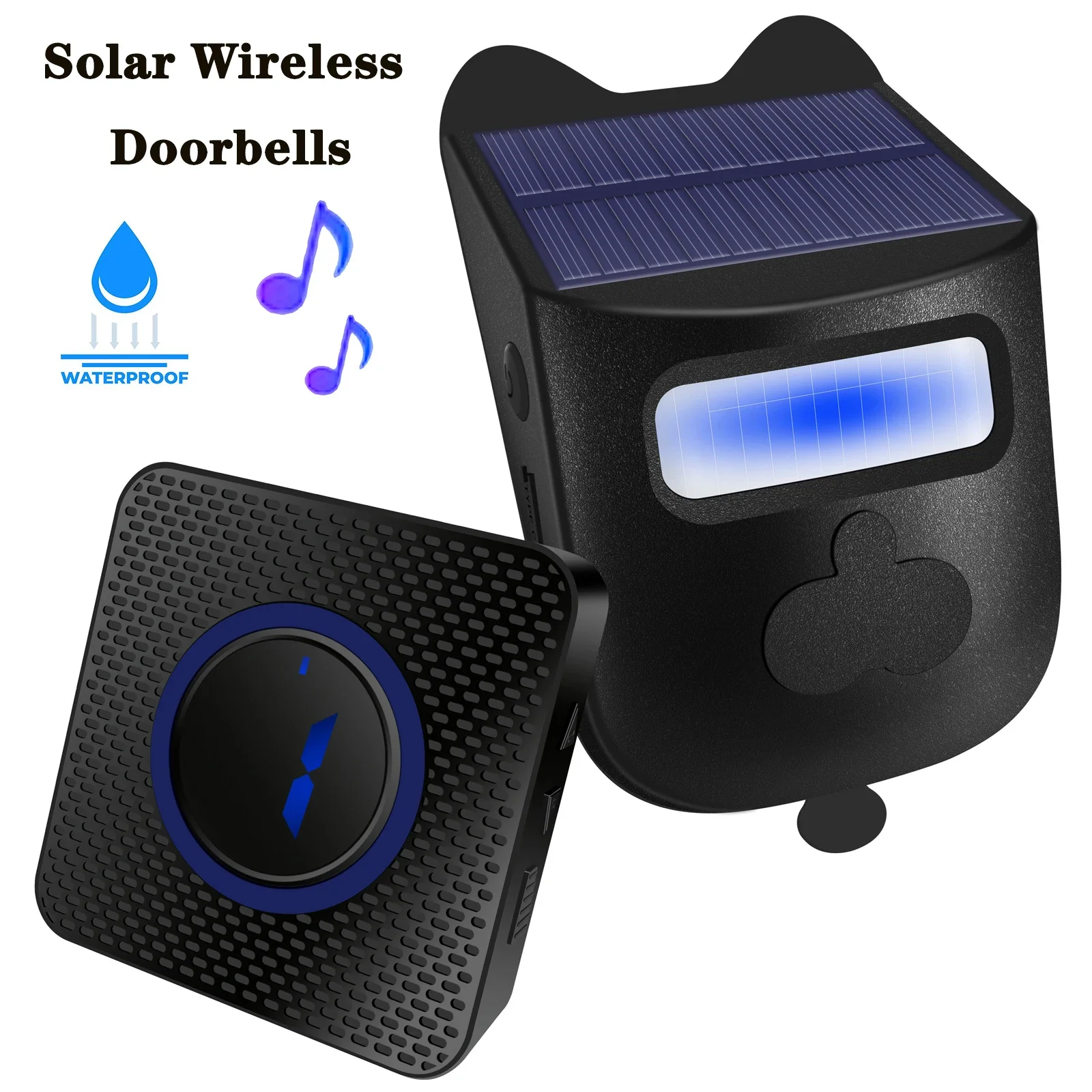 Solar Wireless Doorbell Long Range Welcome Alarm Security Protection Doorbell Sensor Alarm For Home Outdoor Infrared Induction