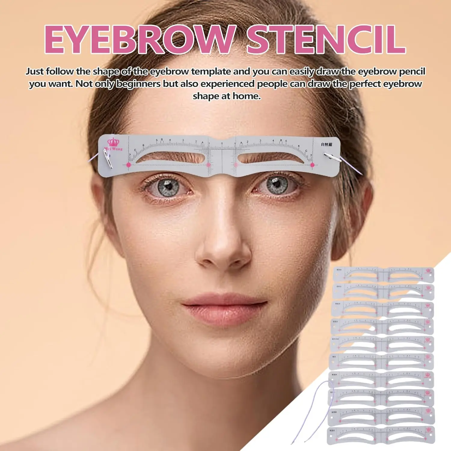 Reusable Eyebrow Stencil Set - Time-Saving Symmetry Guide for Microblading, Travel Makeup Accessory (Women's Gift)