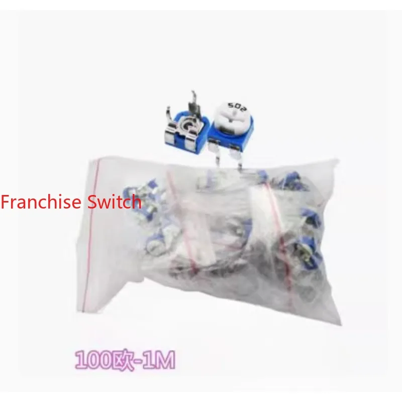 325PCS Horizontal Blue And White Adjustable Resistor Pack 065     Potentiometer  100Ohms-1M 13Kinds