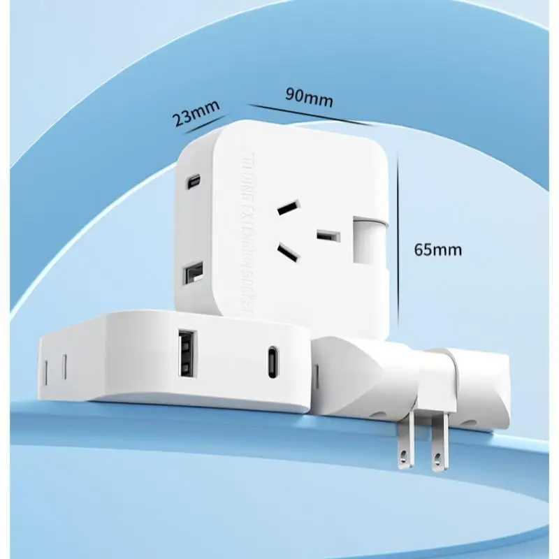 New 3 In 1 EU US Power Socket Plug Adapter Foldable US To EU Travel Power Converter KR Plug AC Outlet
