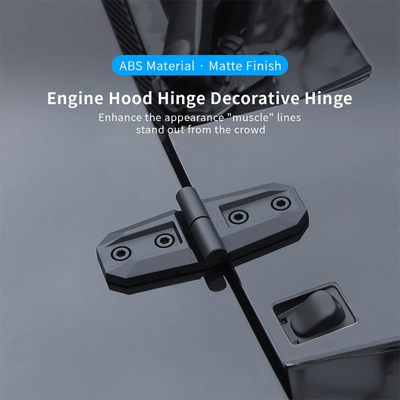 2 Pairs Per Pack Car ABS Engine Hood Hinge Decorative Sticker Car Hood Hinge Protective Part No Drilling and Pasting Installatio