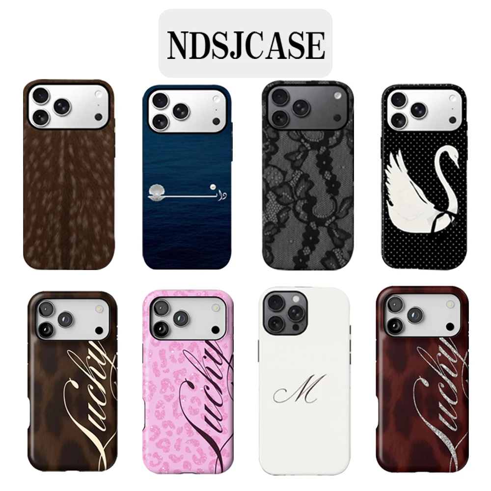 Luxury Letter Lucky Lace white swan Phone Case for iPhone 17 16 15 14 13 12  11 X Air Pro Max Plus Luxury Double-layer Back Cover - AliExpress 202192403