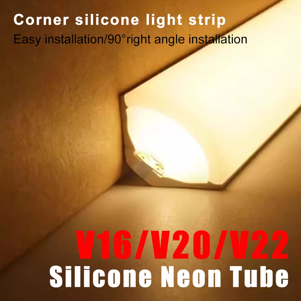 LED Silicone Neon Tube Sector V Shape Sidelight Flexible Silica Decor IP67 Waterproof For WS2812 WS2811 SK6812 5050 Strip Light