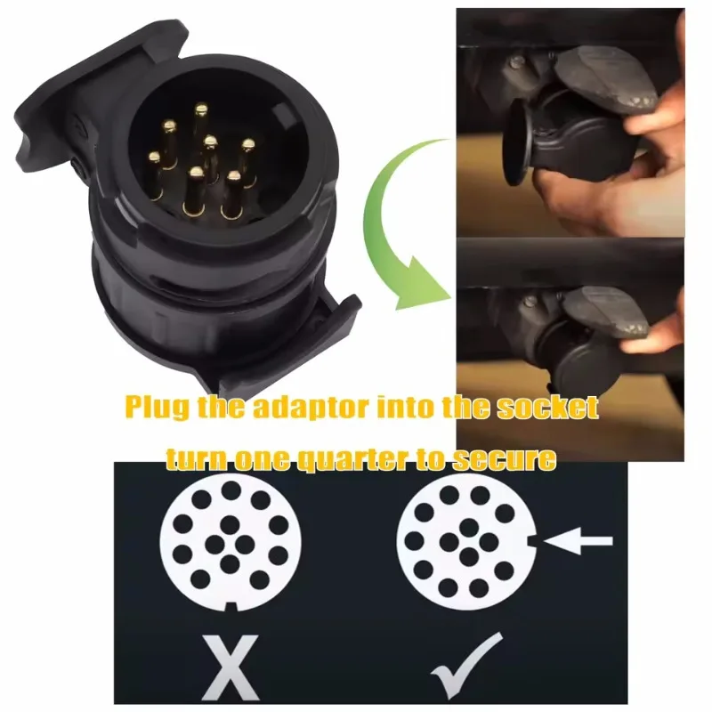 European 13 To 7 Pin Trailer Adapter Connector Plug Convert Mini Towing Socket Wiring Harness Truck RV Parts Car Accessories - view 5