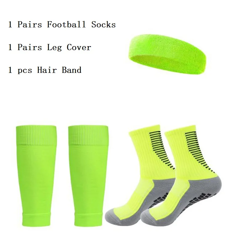 

Men Woman Soccer Socks Anti-slip Football Leg Cover Leg Guards Basketball Tennis Sweatband Headband Sport Yoga Hairband 3PCS Set