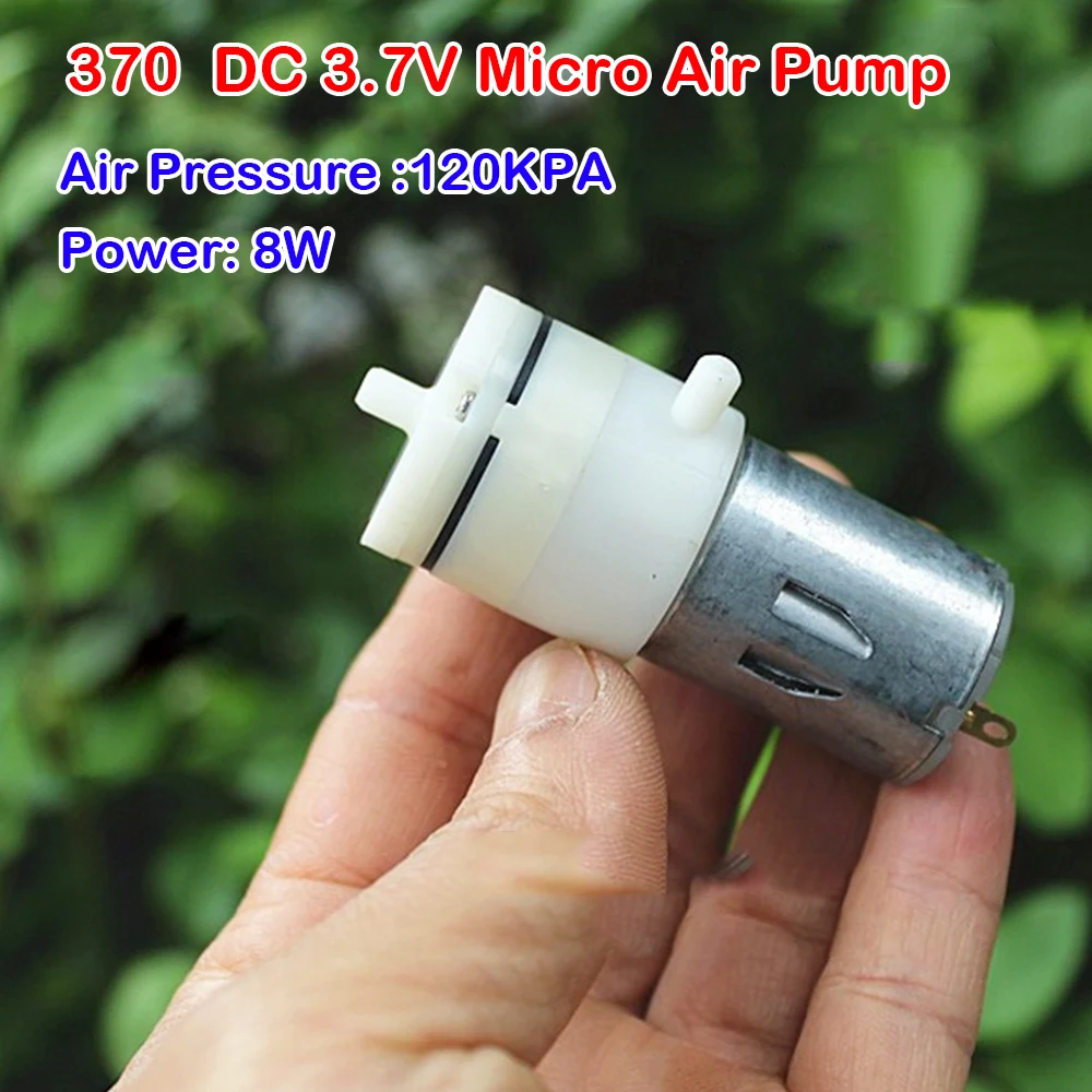 370 Micro Air Pump DC 3.7V 8W Small Booster Pump Diaphragm Pump 120kpa Large Flow Carbon Brush Motor Fish Tank Oxygen Pump