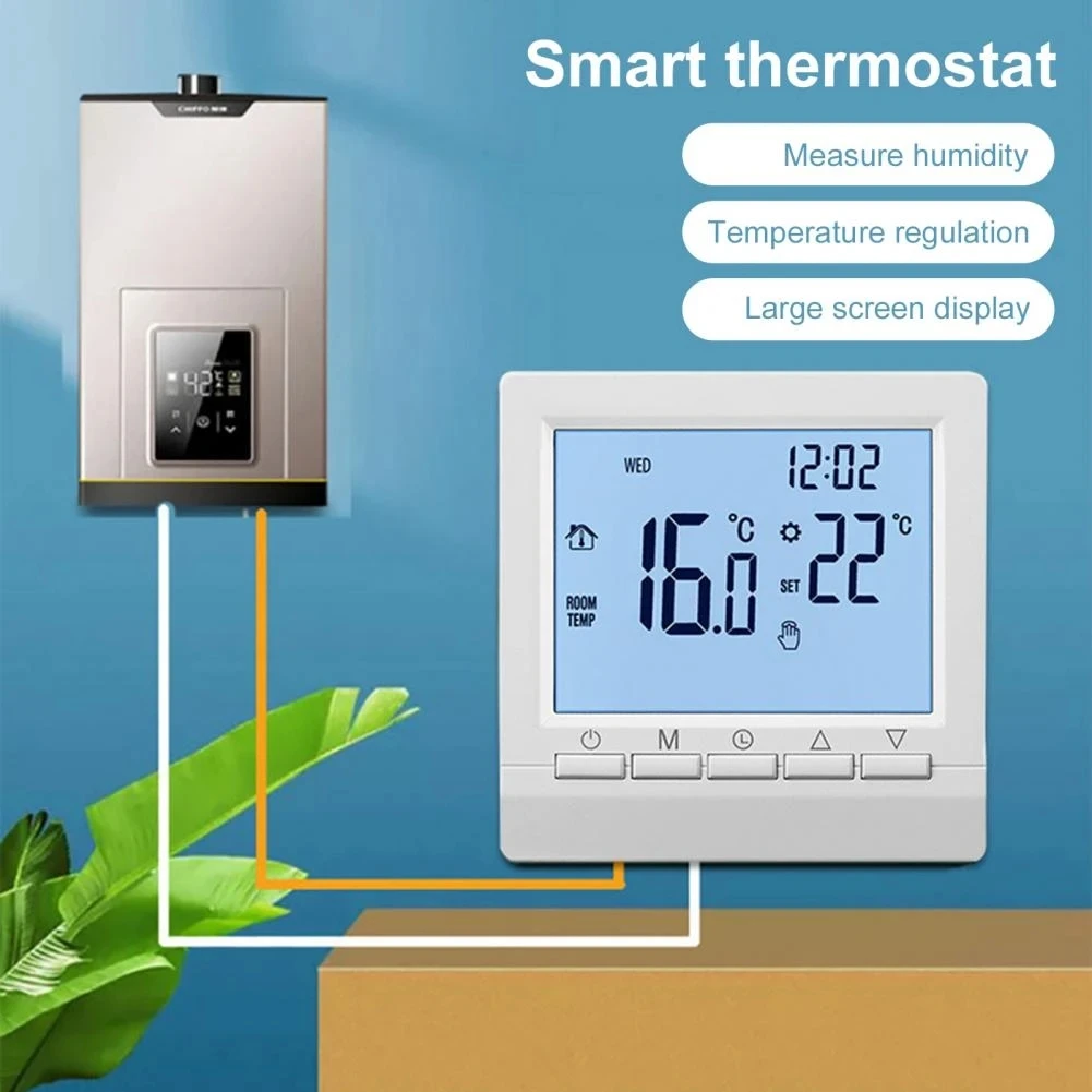 Controller termostato per camino digitale Display LCD intelligente Touch Screen caldaia a Gas regolatore di temperatura ambiente termostato intelligente