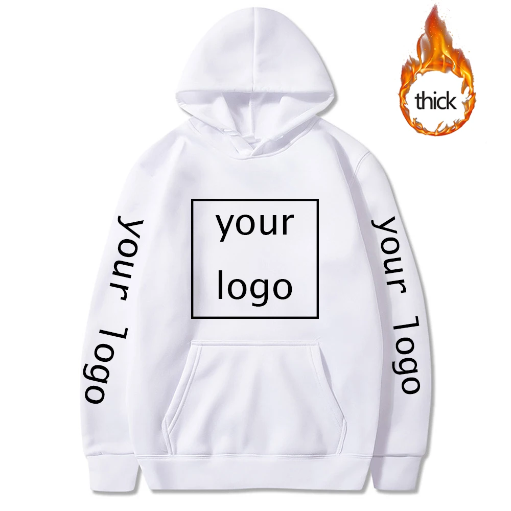 Custom Hoodies Diy Text Couple Friends Family Logo Image Print Clothing Fashion New Thickened Casual Sweatshirt Unisex 11 Color