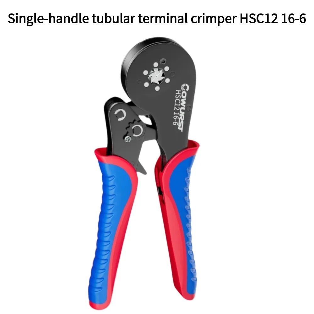 Handmatige buisvormige krimptang voor zeskantige krimpklemmen HSC12 16-6, krimptang voor voorgeïsoleerde krimpklemmen.
